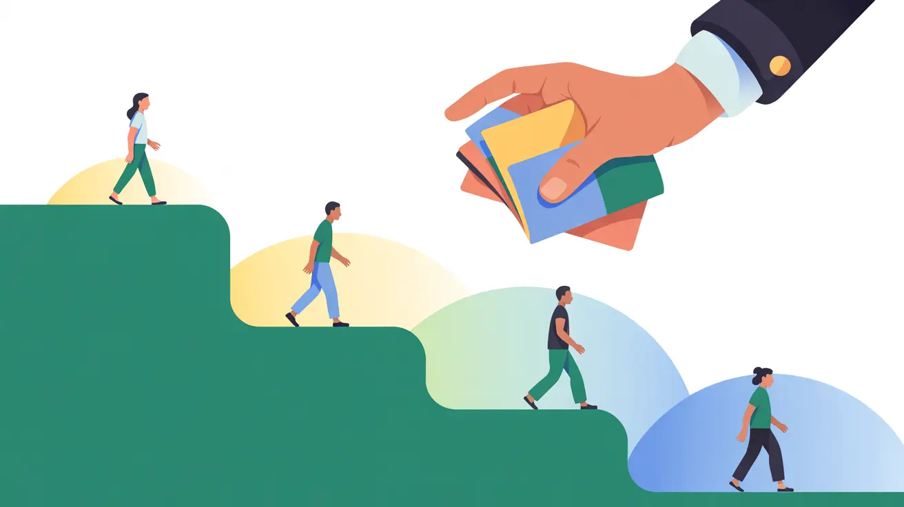 Illustration: Drei parallele Lernpfade auf verschiedenen Niveaus mit KI-Unterstützung